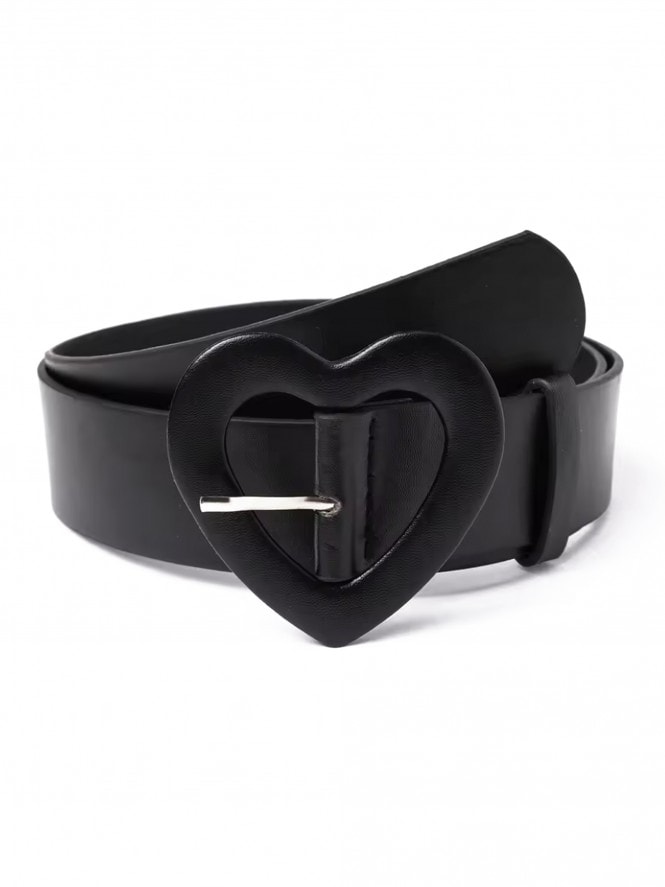 Heart Buckle Belt Black