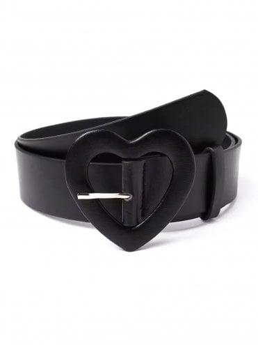 Heart Buckle Belt Black