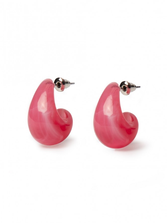Hot Pink Droplet Earrings