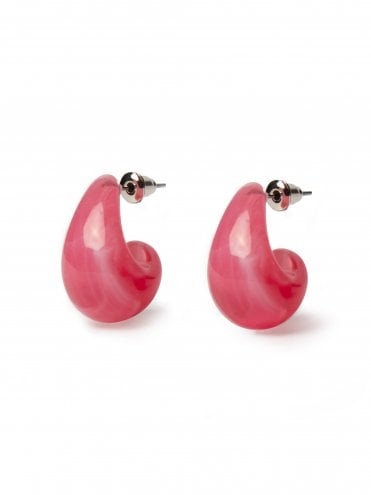 Hot Pink Droplet Earrings