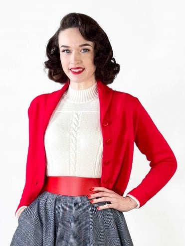 50s-1950s-1940s-40s-Vivien-of-Holloway-Best-Vintage-Style-Reproduction-1940sJenny-Cardigan-Red-Rockabilly-Pinup-Pinupgirl-vintage-vintagestyle-Rocker-Jive