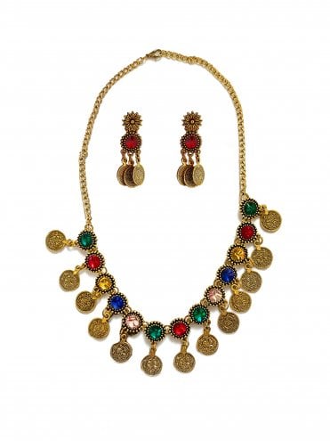 Jewelled Coin Necklace Set