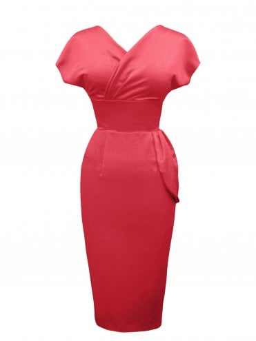 Jezebel Coral Sateen Dress
