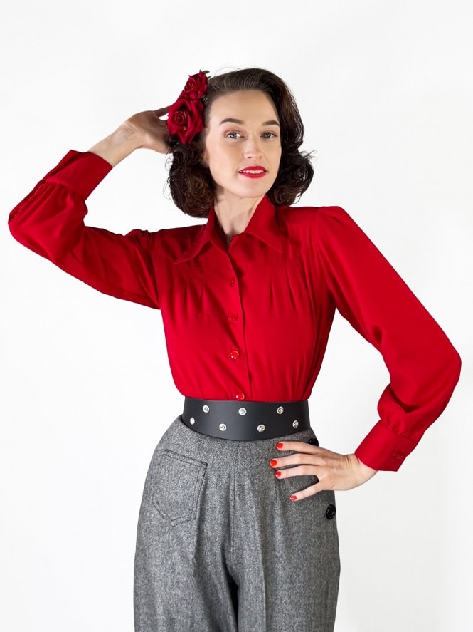 JoJo Blouse Long Sleeve Red