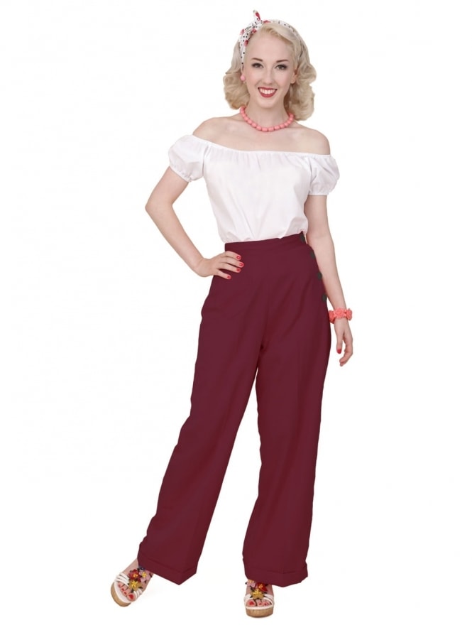 Katharine Trousers Burgundy Soft