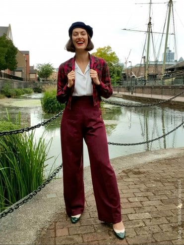 Katharine Trousers Burgundy Soft