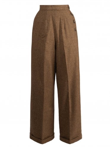 Katharine Trousers Cinnamon Herringbone