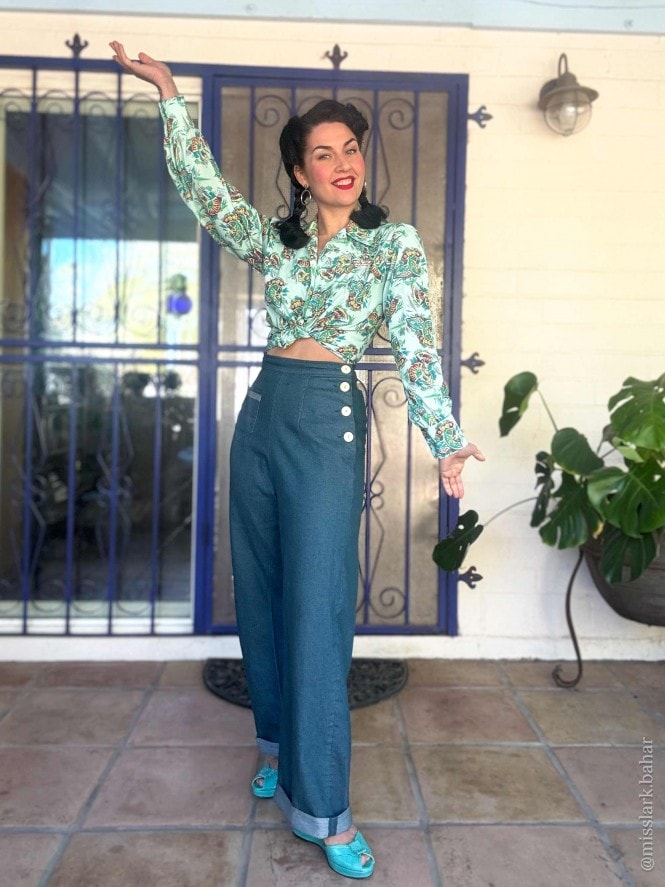 Katharine Trousers Denim Petrol