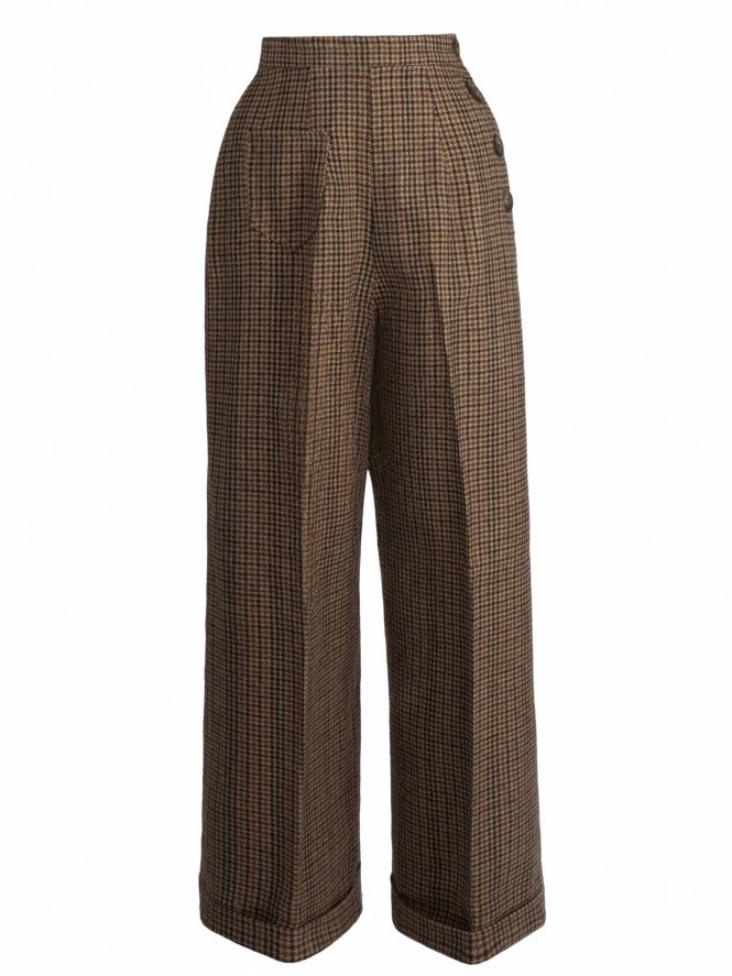 Katharine Trousers Dogtooth Brown