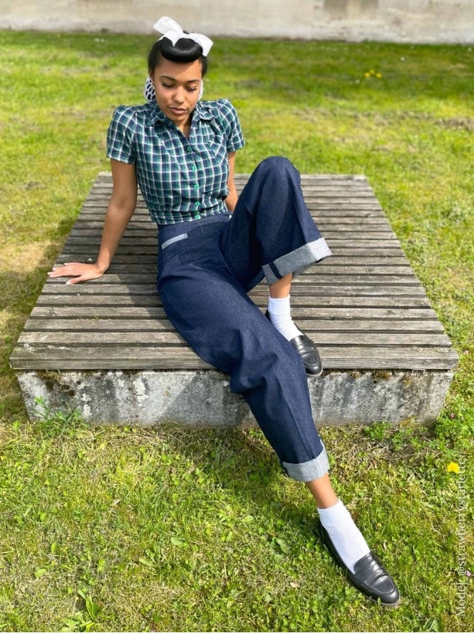Katharine Trousers Tough Blue Denim