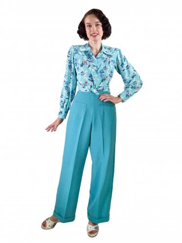 Katharine Trousers Wool Duck Egg