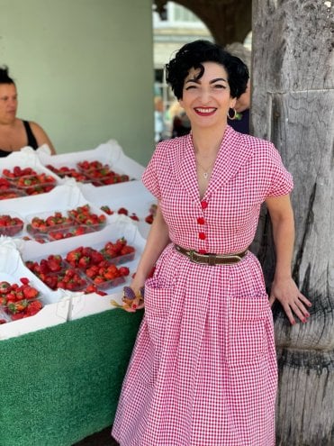 Kitty Gingham Red