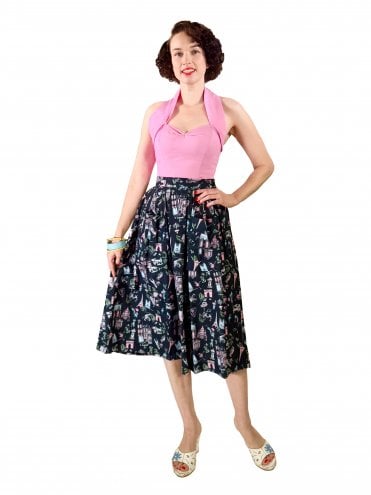 50s-1950s-Vivien-of-Holloway-Best-Vintage-Reproduction-Rockabilly-Swing-Pinup-Cotton-Skirt-paris-print
