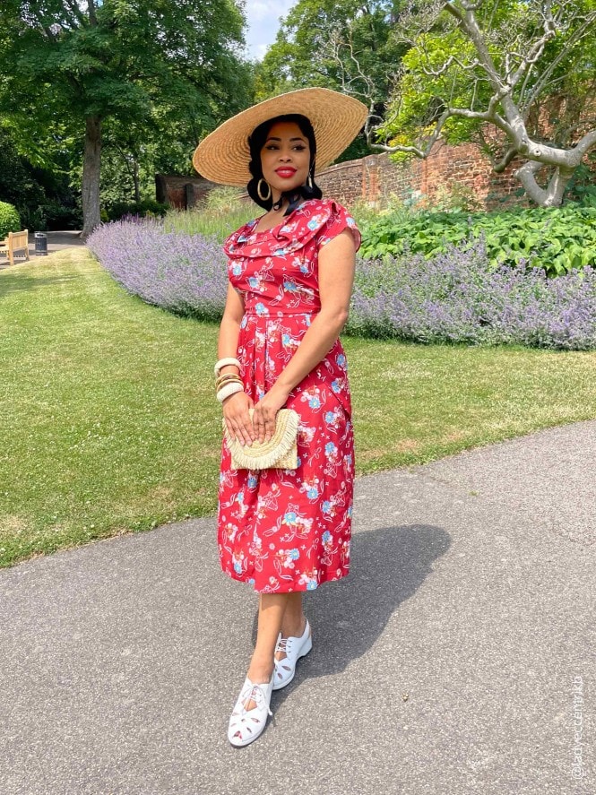 Lana 1940s Dress Bonnet Red