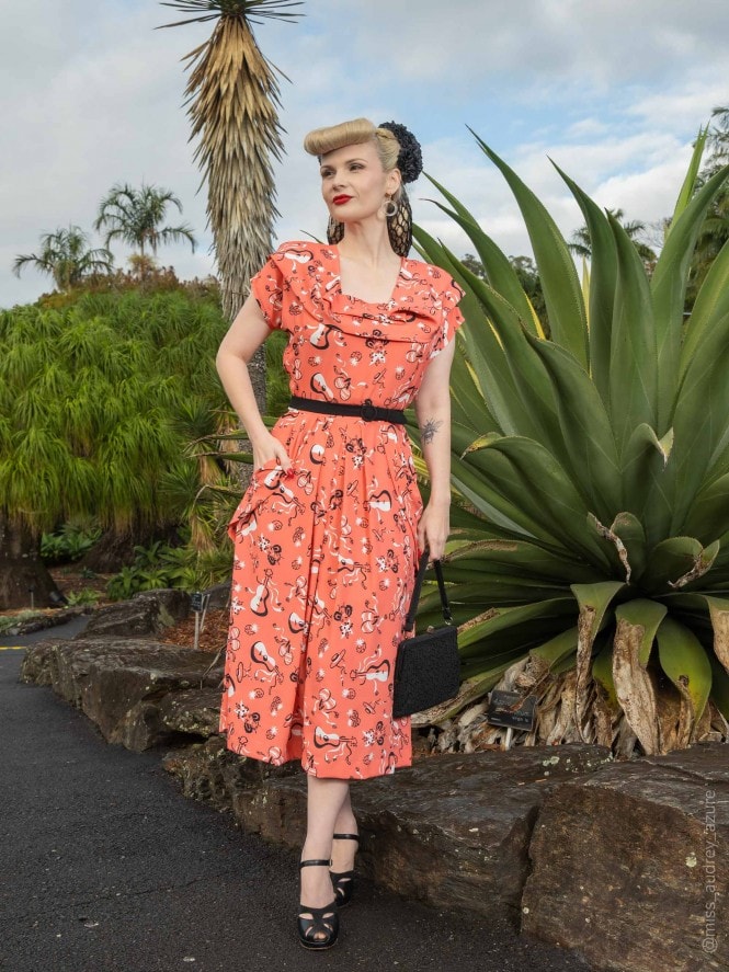 Lana 1940s Dress Carmen Red