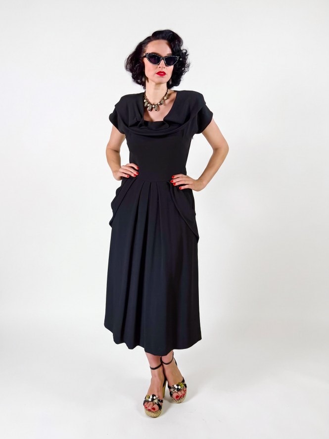 Lana 1940s Dress Damson