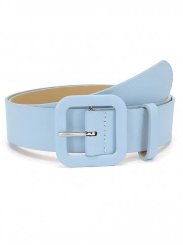 Large Faux Leather Belt Baby Blue