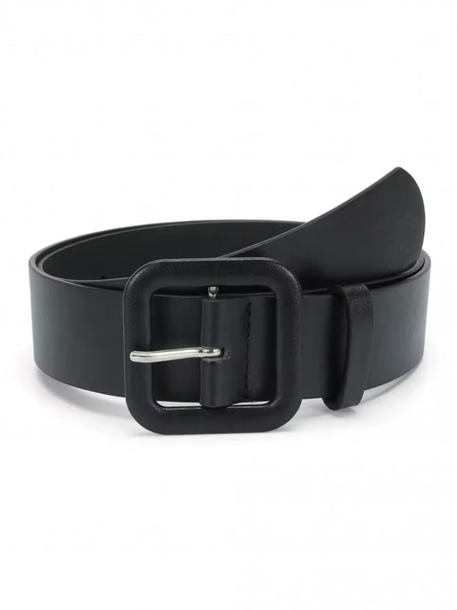 Large Faux Leather Belt Black