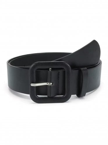 Large Faux Leather Belt Black