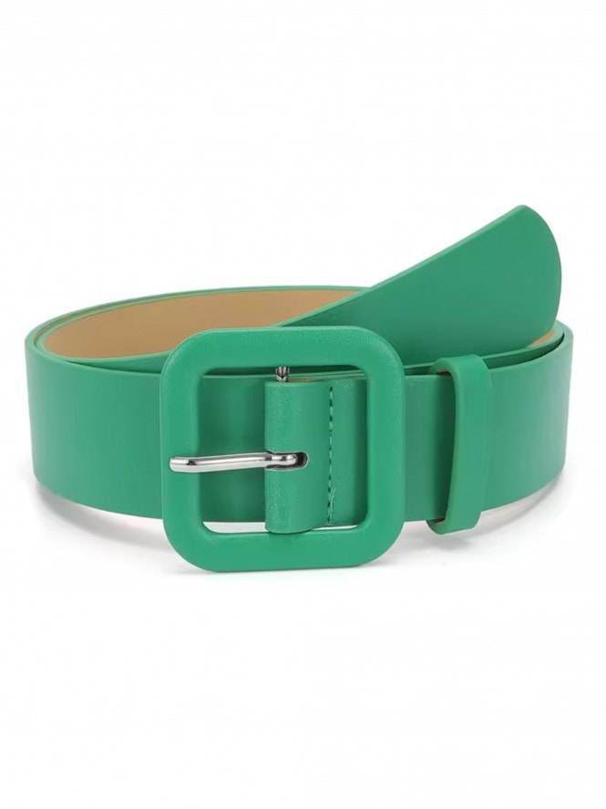 Large Faux Leather Belt Green