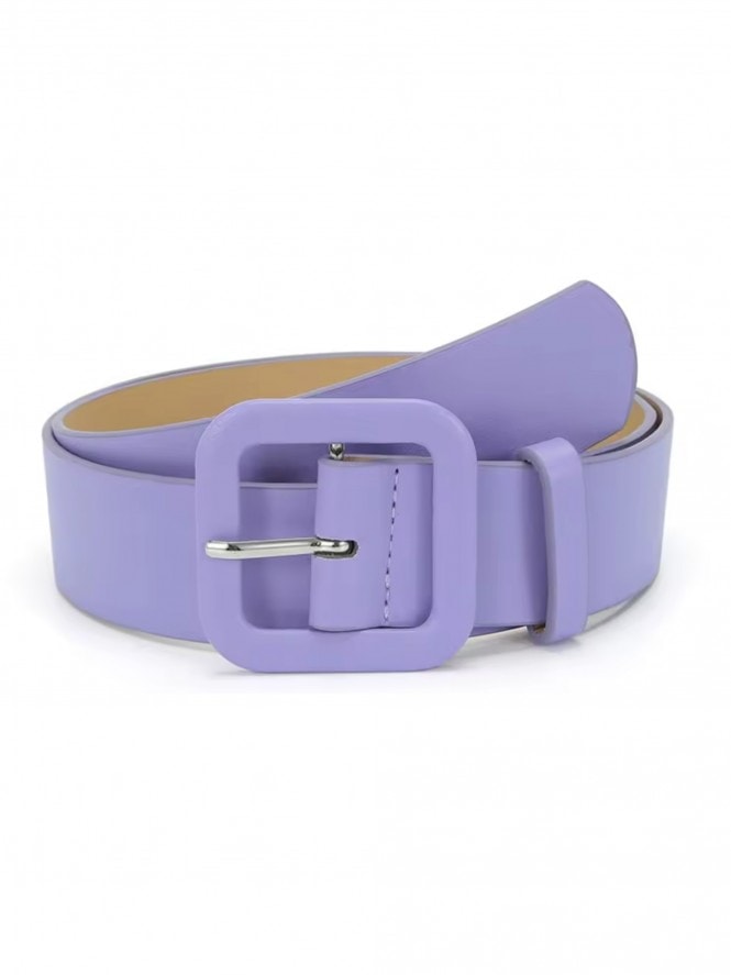Large Faux Leather Belt Lilac