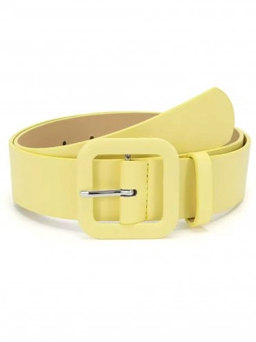 Large Faux Leather Belt Yellow