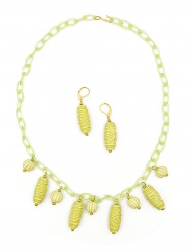 Lime Hula Necklace Set