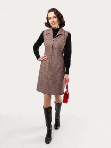 Ludella Dress Dogtooth Black Red