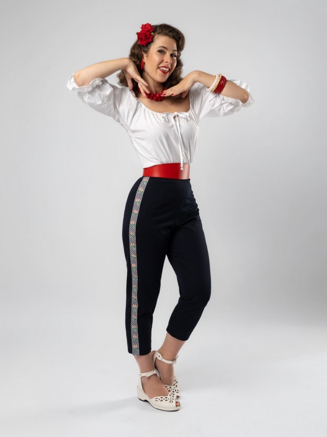 Matador Pants Gingham Rose