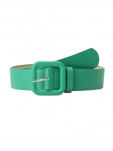 Medium Faux Leather Belt Green