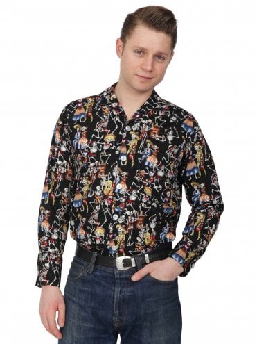 Men Long-Sleeved Shirt Day Of The Dead