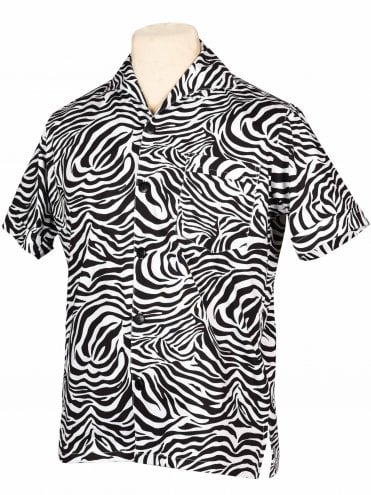 Men Short-Sleeved Zebra Shirt