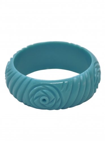 Midi Rose Carved Bangle Caribbean Sea