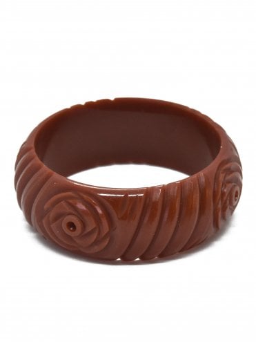 Midi Rose Carved Bangle Cinnamon