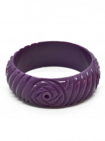 Midi Rose Carved Bangle Clematis