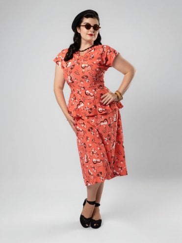 Nadine 1940s Dress Carmen Red