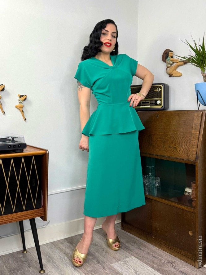 Nadine 1940s Dress Jade