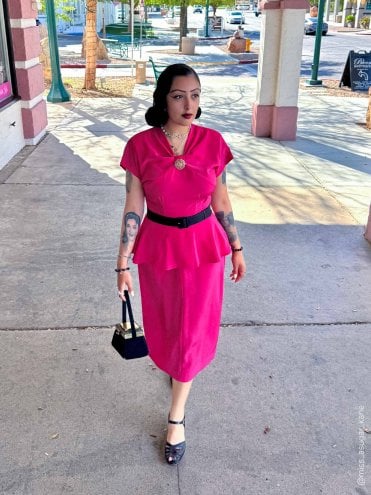 Nadine 1940s Dress Lipstick