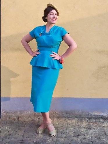 Nadine 1940s Dress Peacock