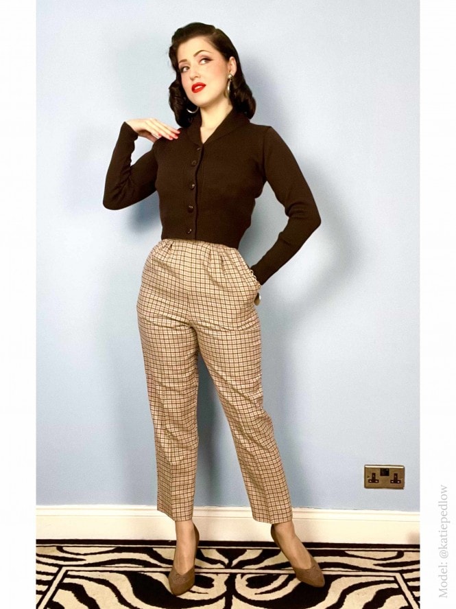 Natalie Trousers Apricot Check