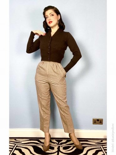 Natalie Trousers Apricot Check