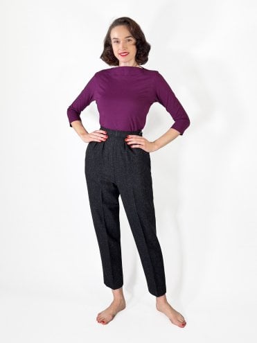 Natalie Trousers Charcoal Wool