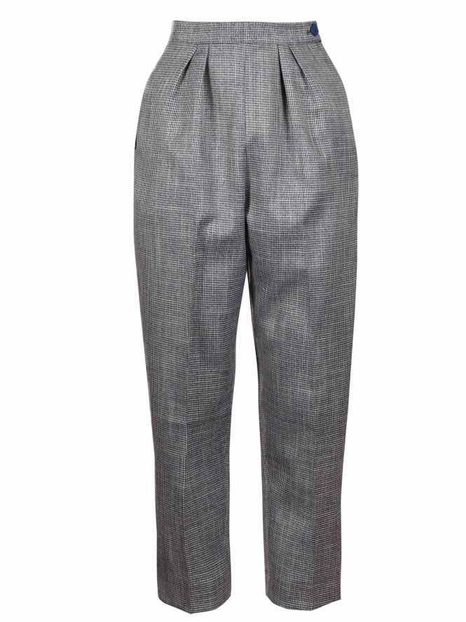 Natalie Trousers Mini Dogtooth Navy Sparkle