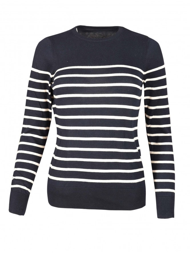 Navy Striped Knit Jumper