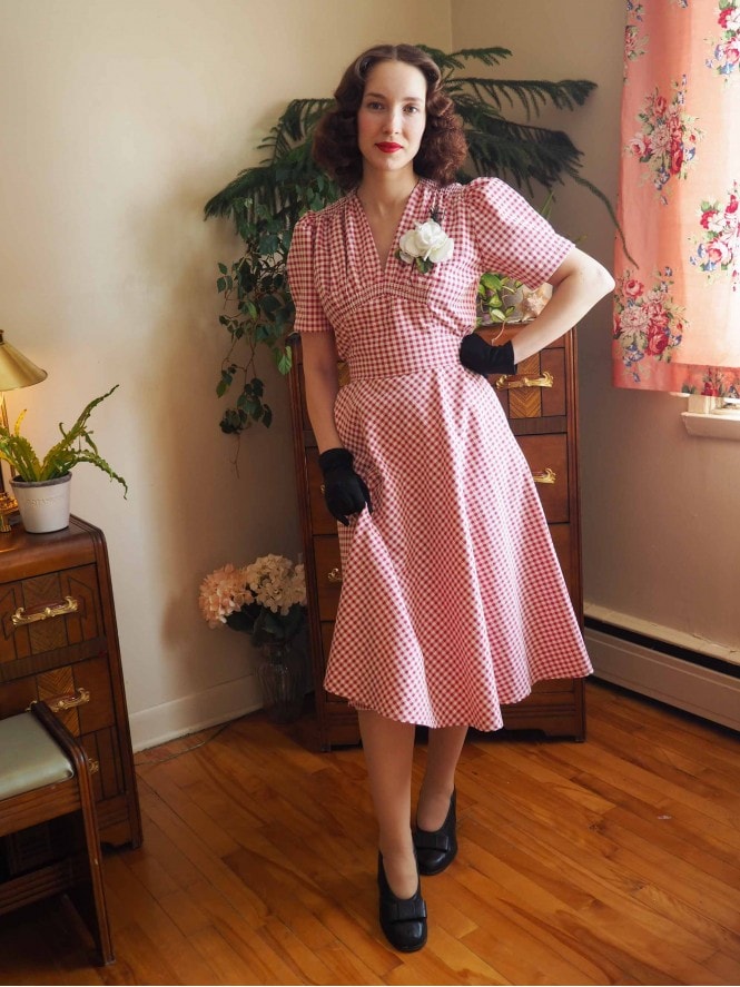 Nazare Dress Cerise Gingham