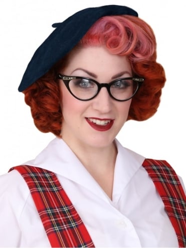 40s-1940s-50s-1950s-Vivien-of-Holloway-Best-Vintage-Reproduction-Swing-Rockabilly-Pinup_french_beret_wool_winter_hat_navy_blue