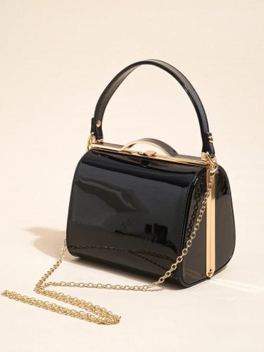 New Evening Audrey Patent Handbag Black