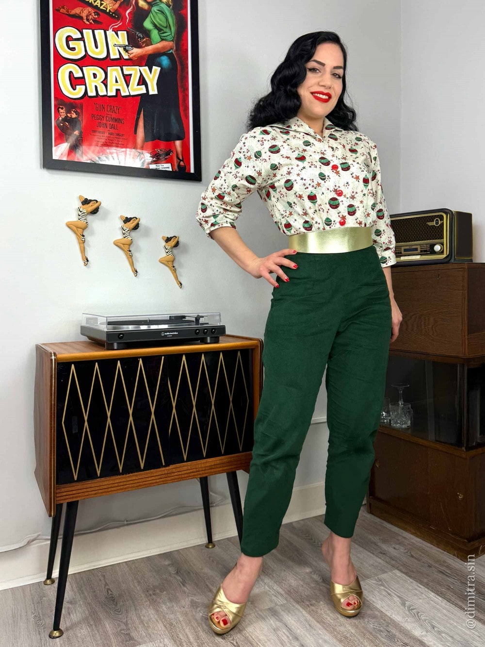 1950s Pedal Pushers Corduroy Green from Vivien of Holloway