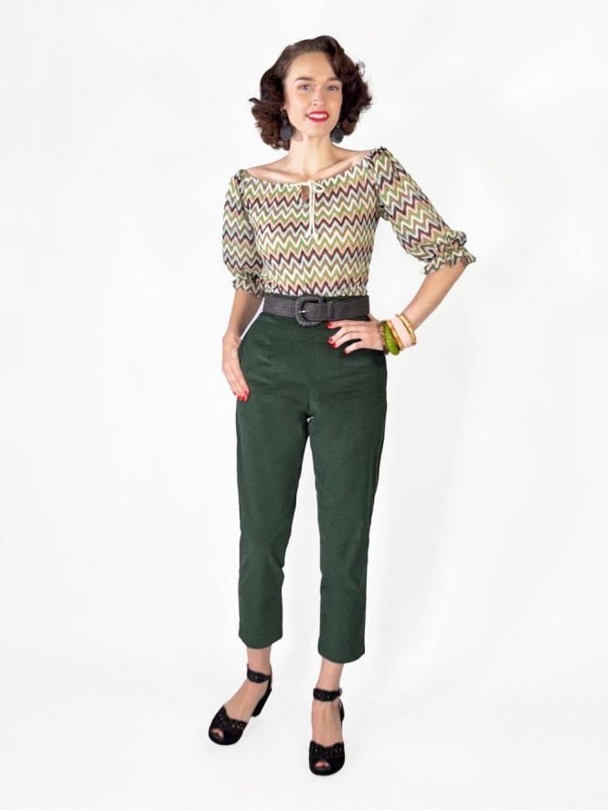 Pedal Pushers Corduroy Green