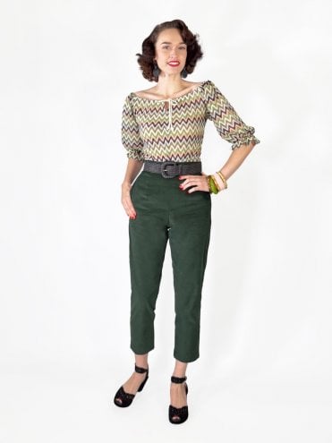 40s-1940s-50s-1950s-Vivien-of-Holloway-Best-Vintage-Reproduction-Swing-Rockabilly-Pinup-green-corduroy-pedal-pushers-trousers
